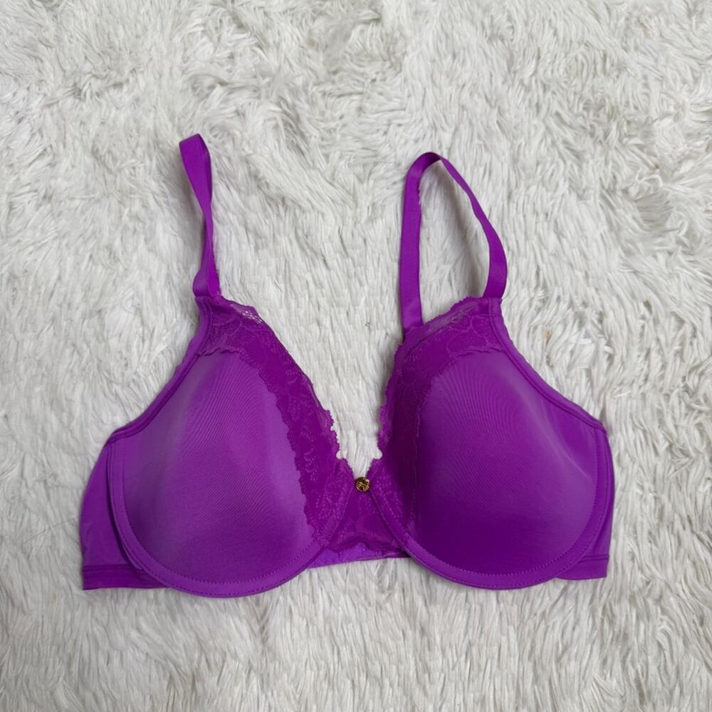 NATORI / bright purple lace trimmed t-shirt bra 17010 / 36C